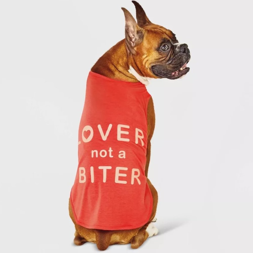 Boots & Barkley Graphic 'Lover Not a Biter' Dog and Cat Tank Top